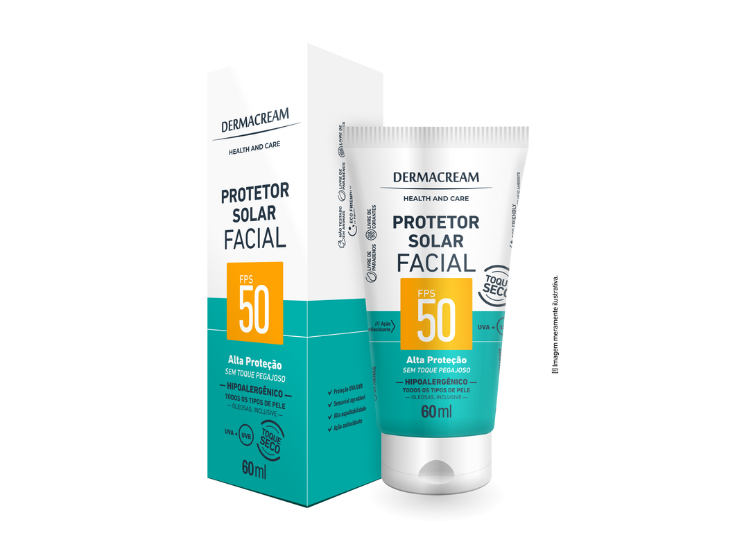 Protetor Solar Facial Toque Seco FPS 50 - 60ml